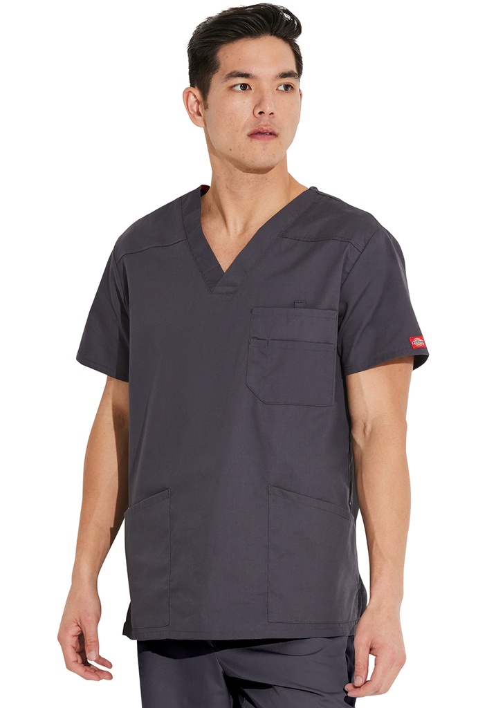 Men's V-Neck Top (XXS, Pewter)