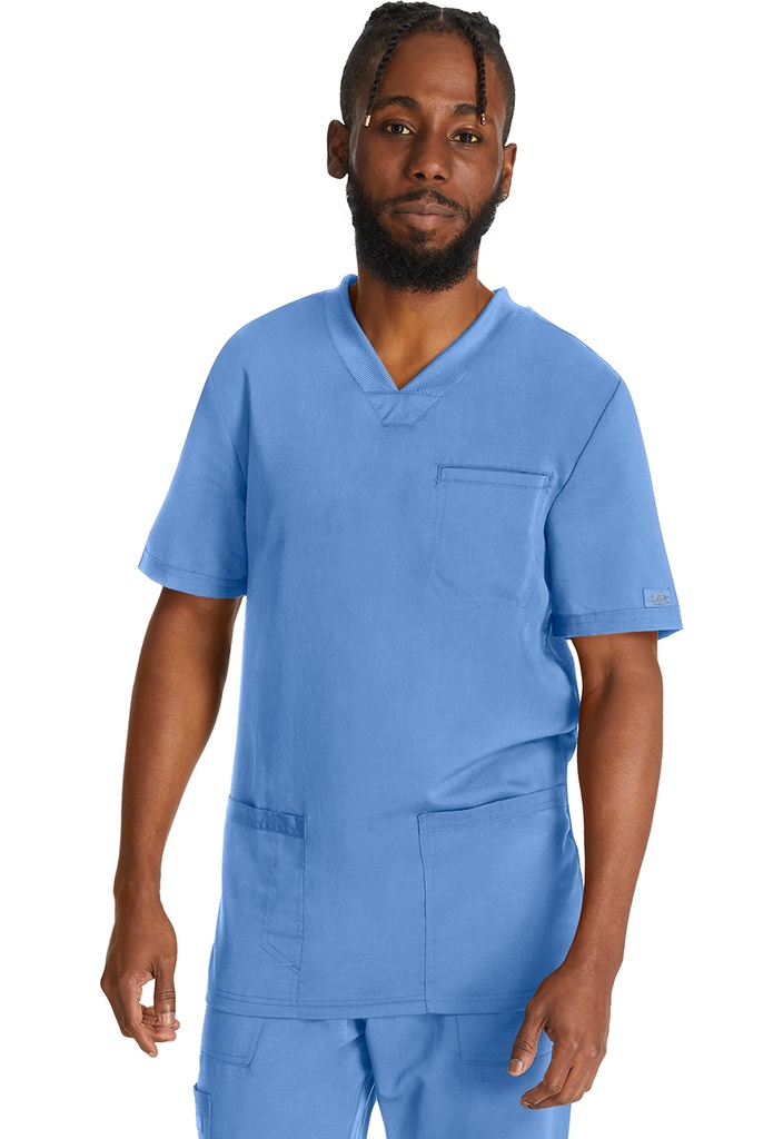 Men's V-Neck Top (XXS, Ciel Blue)