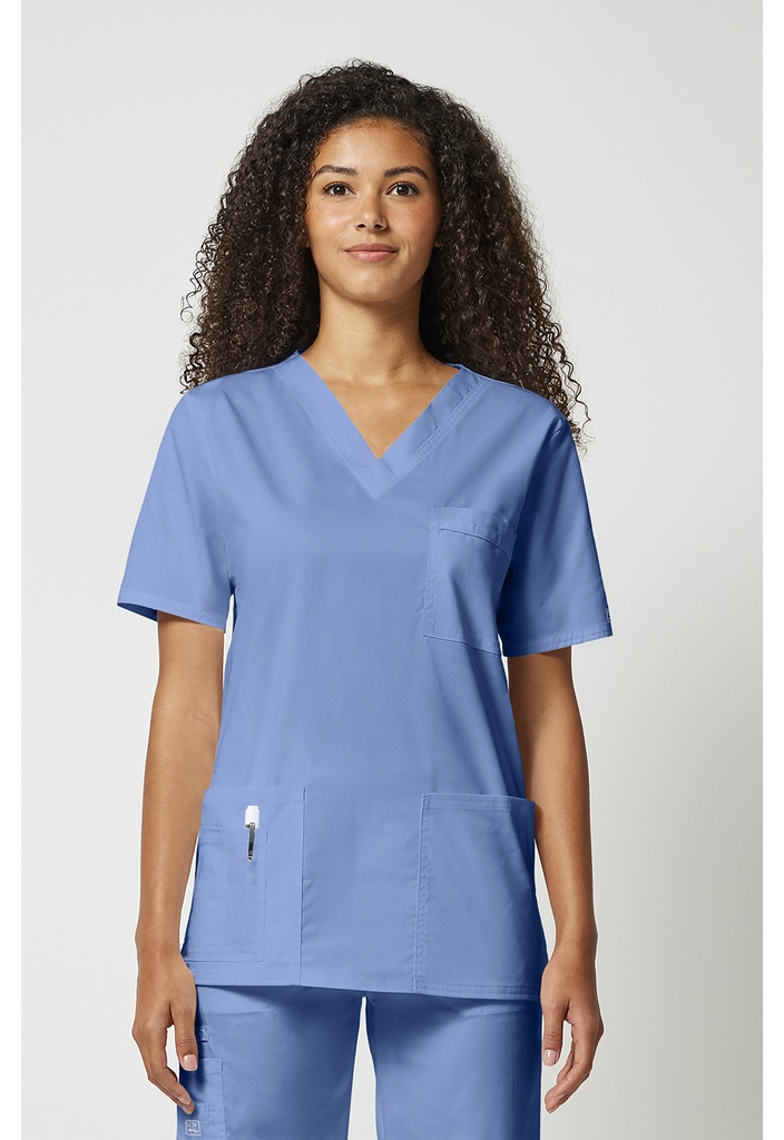 Unisex V-Neck Top (XXS, Ciel Blue)
