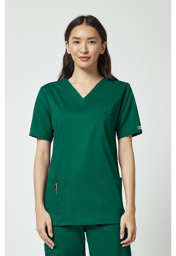 Unisex V-Neck Top (XXS, Hunter Green)