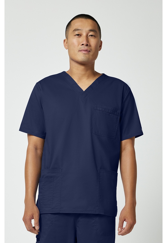Unisex V-Neck Top (XXS, Navy)
