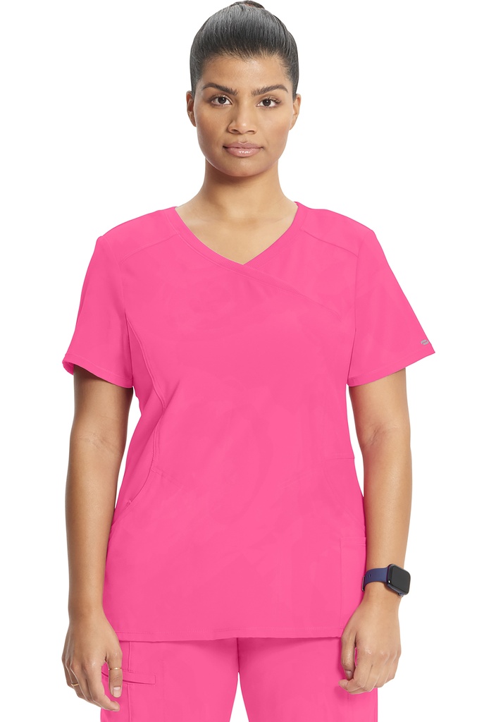 Mock Wrap Top (XS, Carmine Pink)
