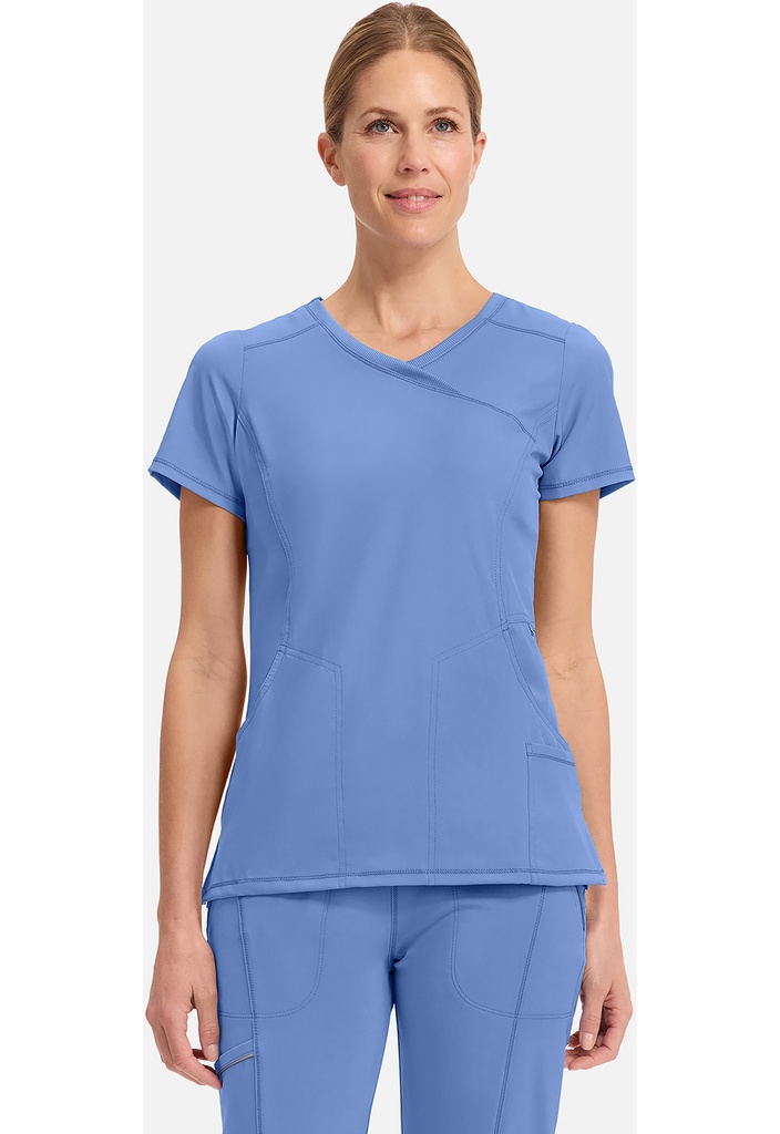 Mock Wrap Top (XS, Ciel Blue)