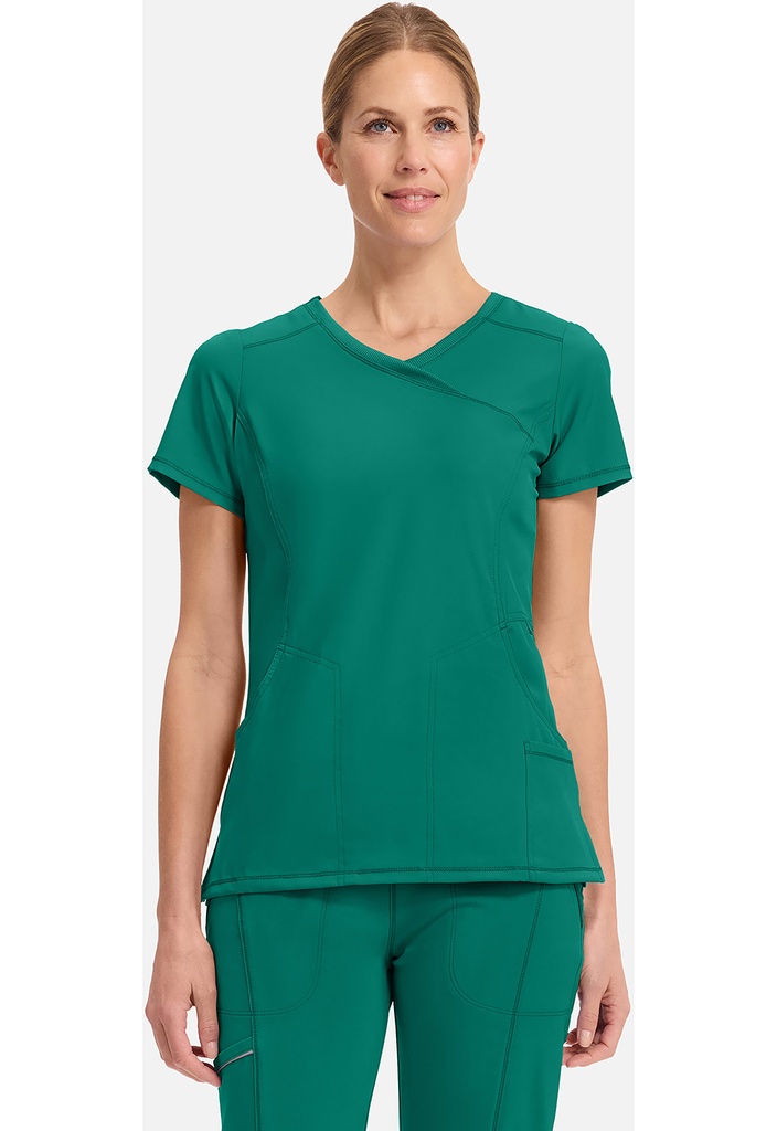 Mock Wrap Top (XS, Hunter Green)