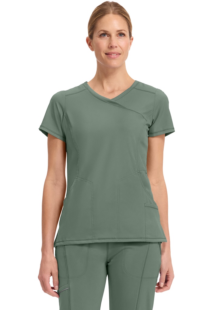 Mock Wrap Top (XS, Olive)