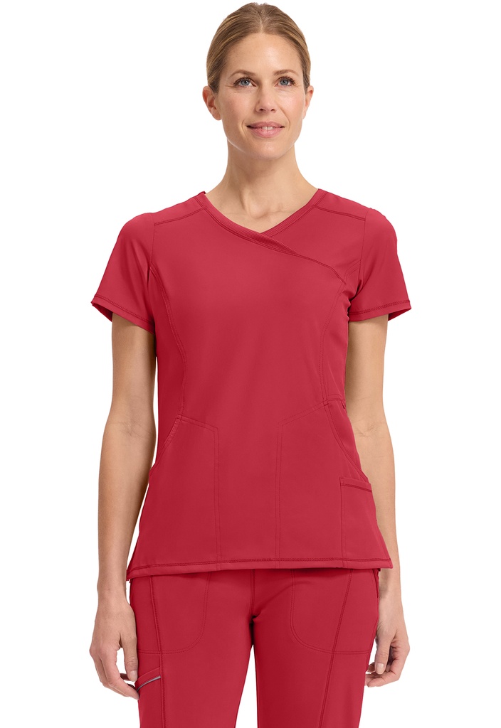 Mock Wrap Top (XS, Red)