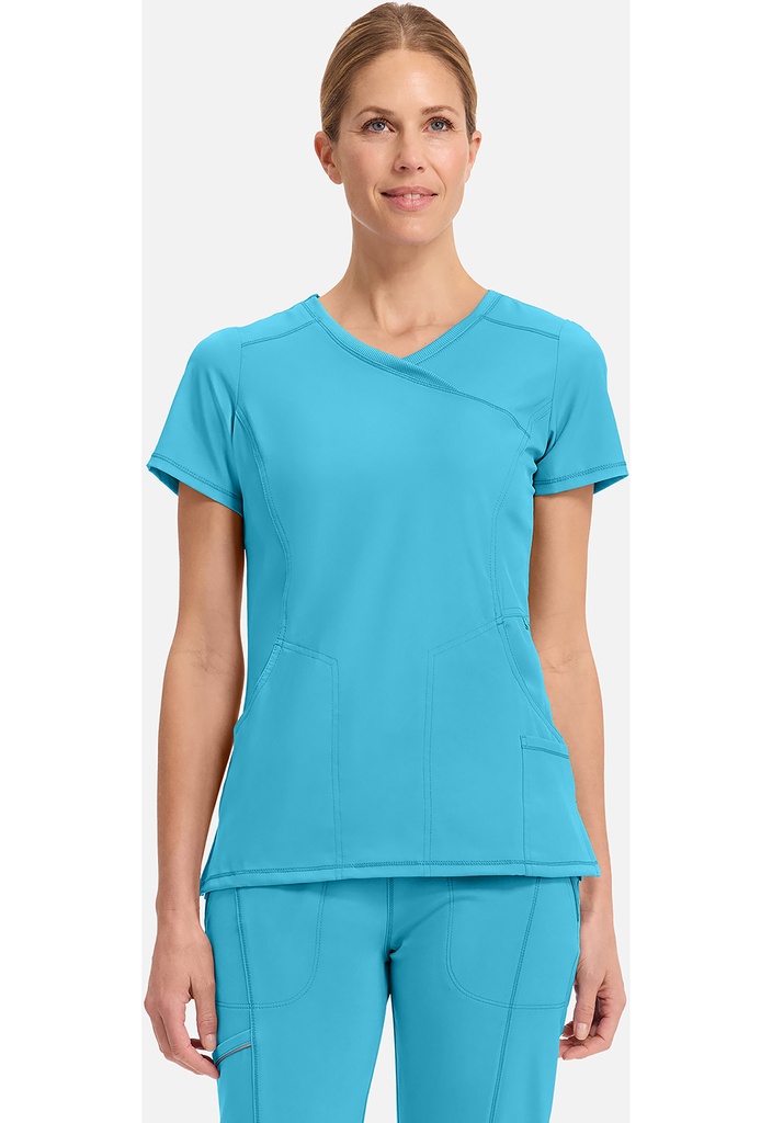 Mock Wrap Top (XS, Turquoise)