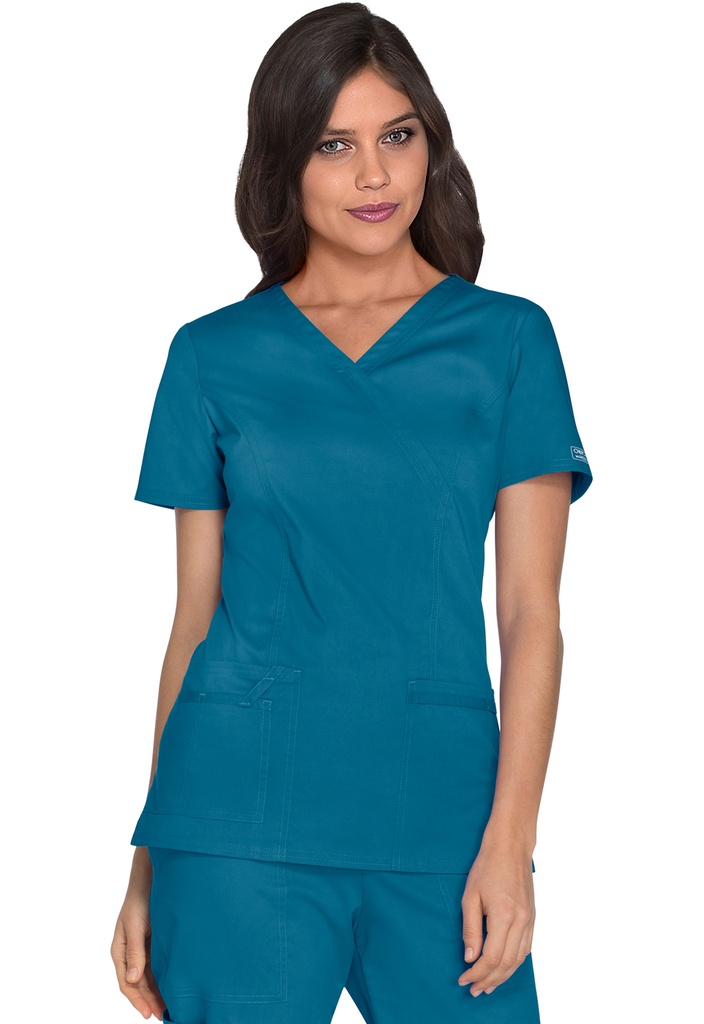 Mock Wrap Top (XXS, Caribbean Blue)
