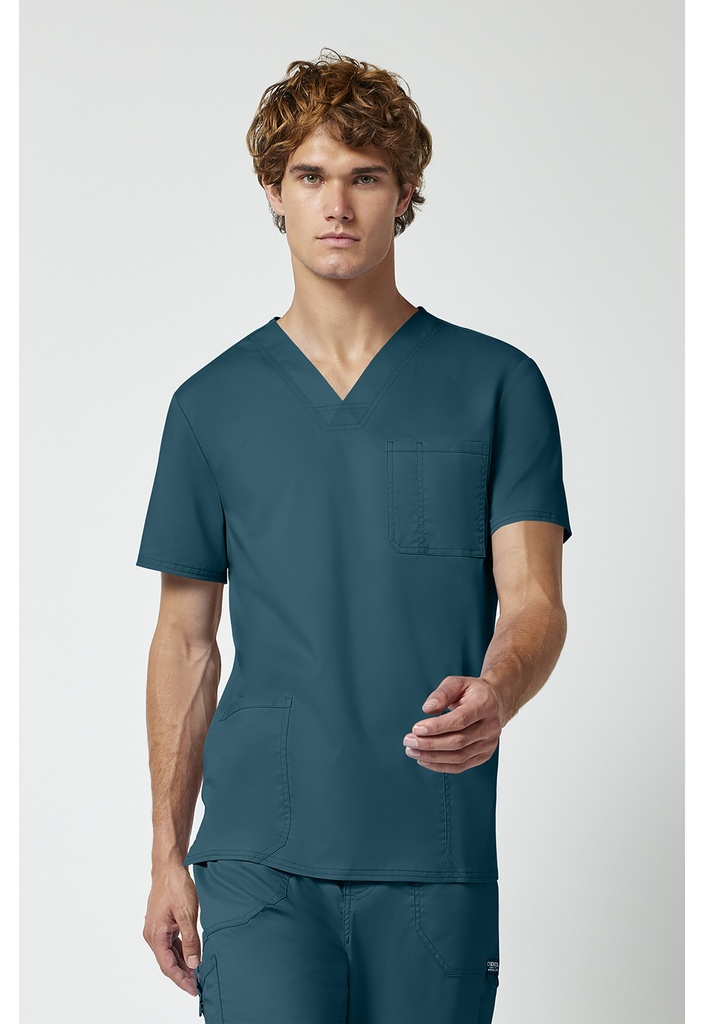 Men's V-Neck Top (XS, Caribbean Blue)