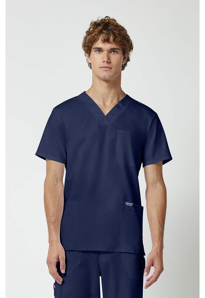 Men's V-Neck Top (XS, Navy)