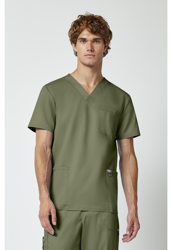Men's V-Neck Top (XS, Olive)