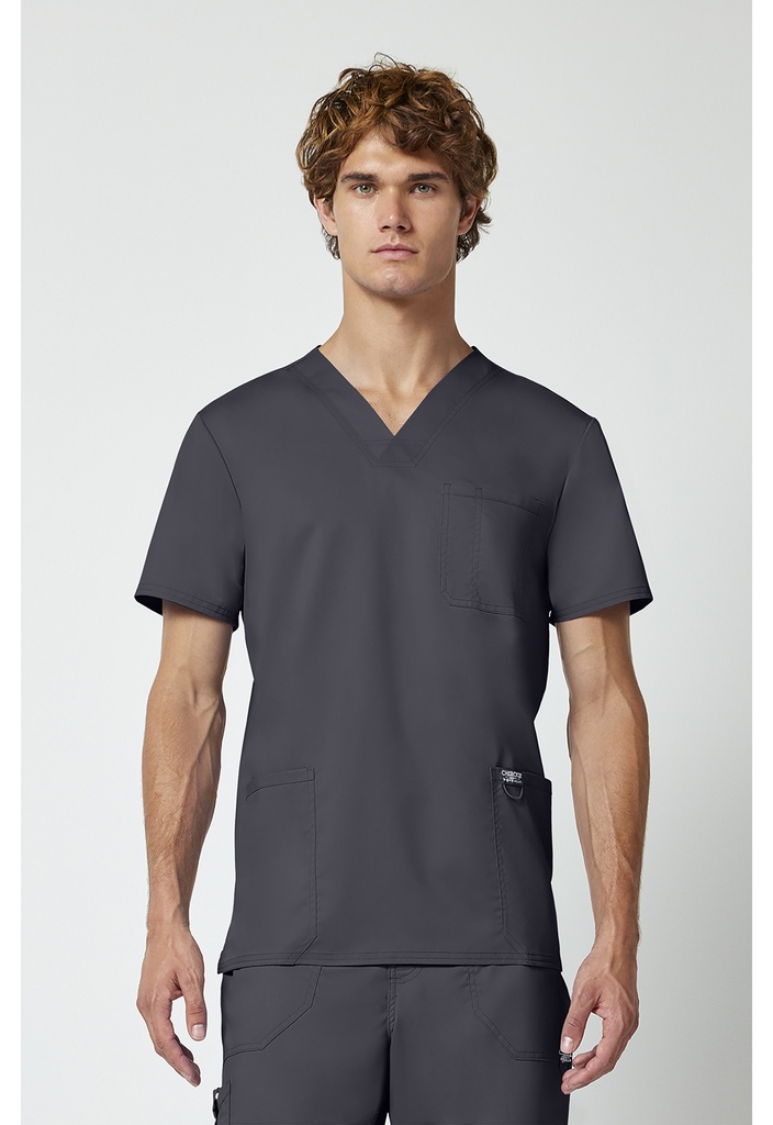 Men's V-Neck Top (XS, Pewter)