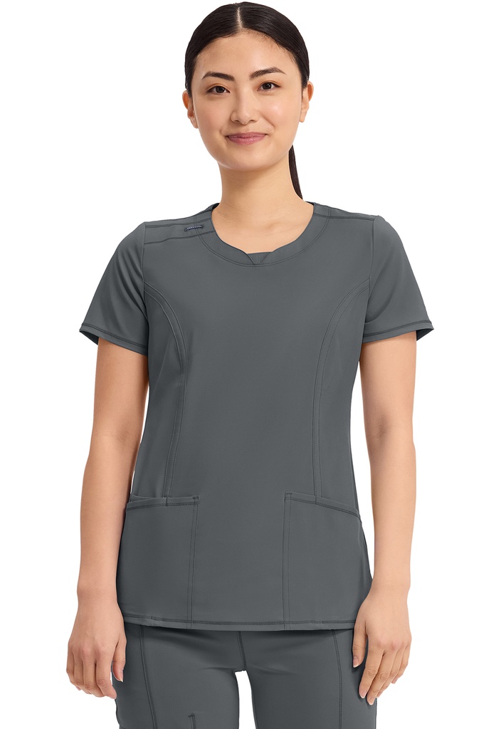 Round Neck Top (XXS, Pewter)