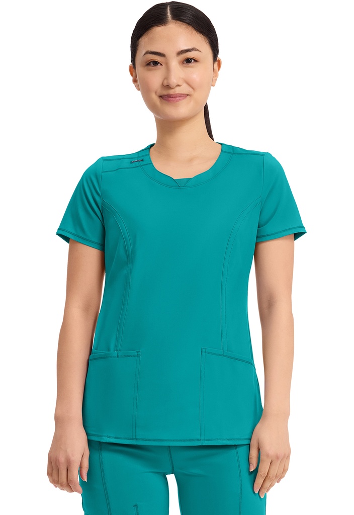 Round Neck Top (XXS, Teal Blue)