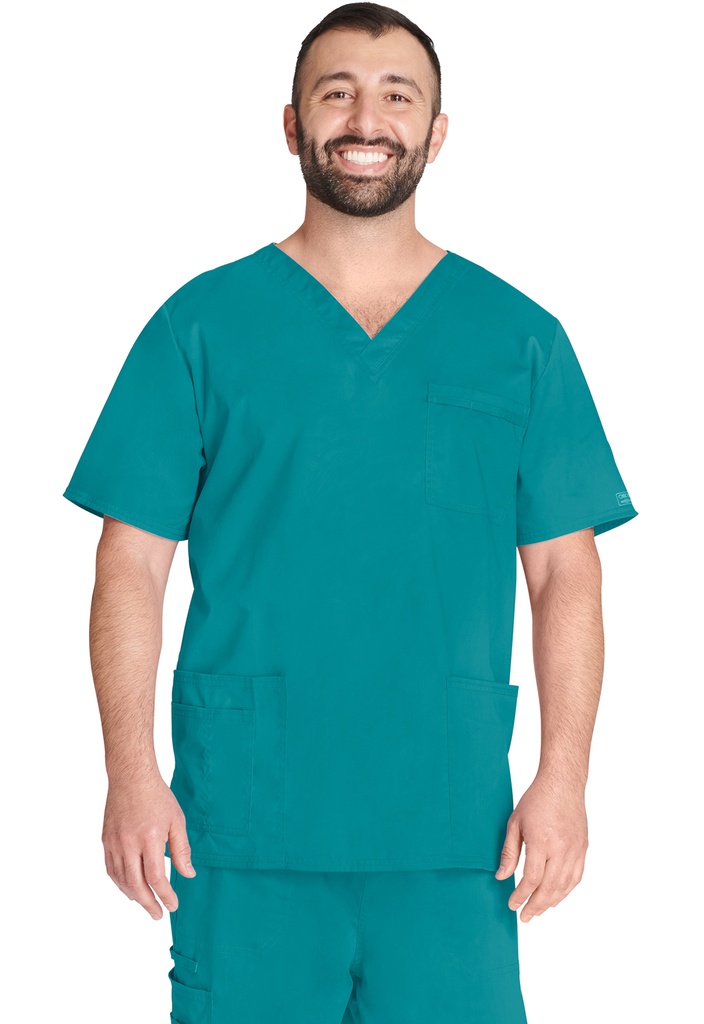 Unisex V-Neck Top (XXS, Teal Blue)