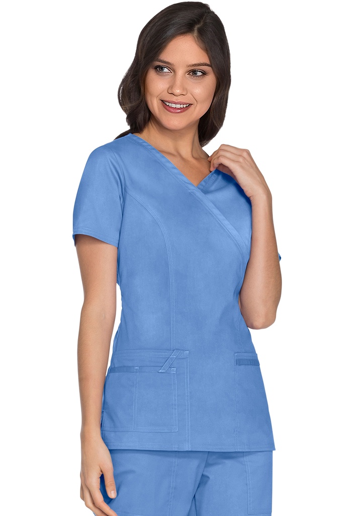 Mock Wrap Top (XXS, Ciel Blue)