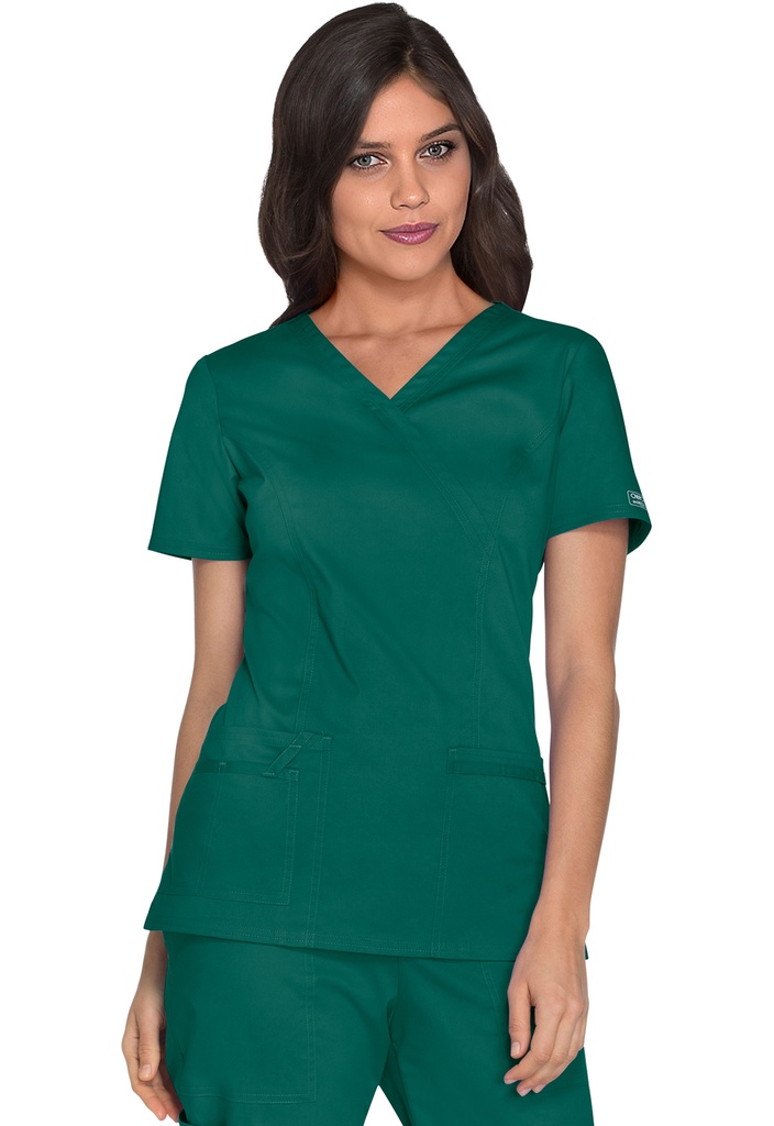 Mock Wrap Top (XXS, Hunter Green)