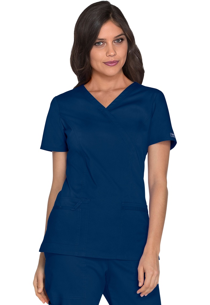 Mock Wrap Top (XXS, Navy)