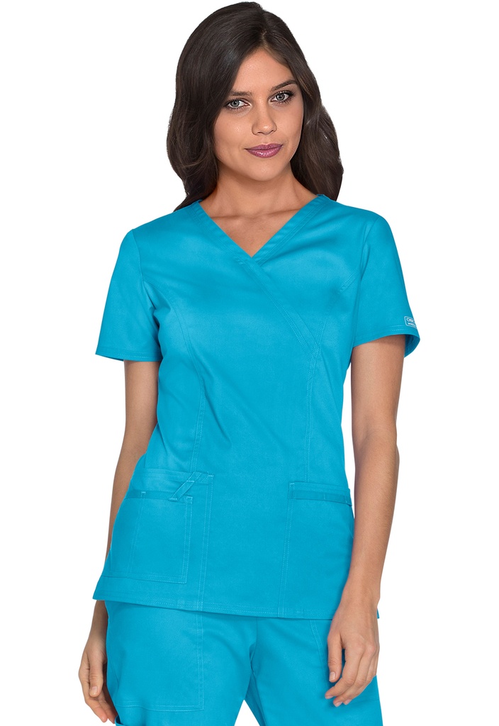 Mock Wrap Top (XXS, Turquoise)
