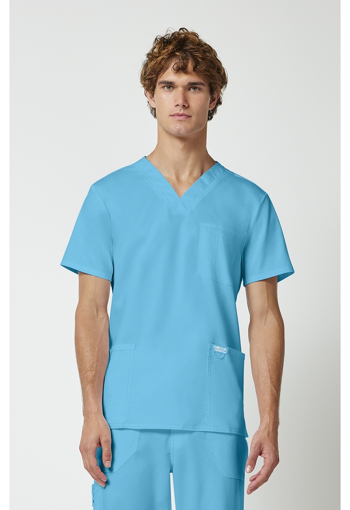 Men's V-Neck Top (XS, Turquoise)