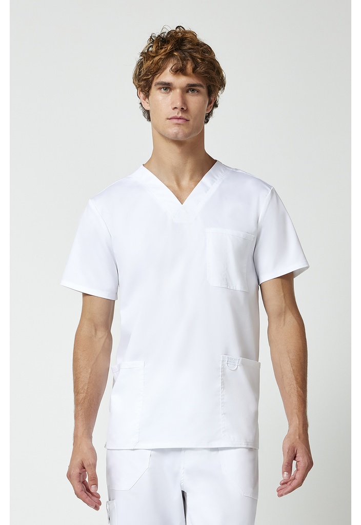 Men's V-Neck Top (XS, White)