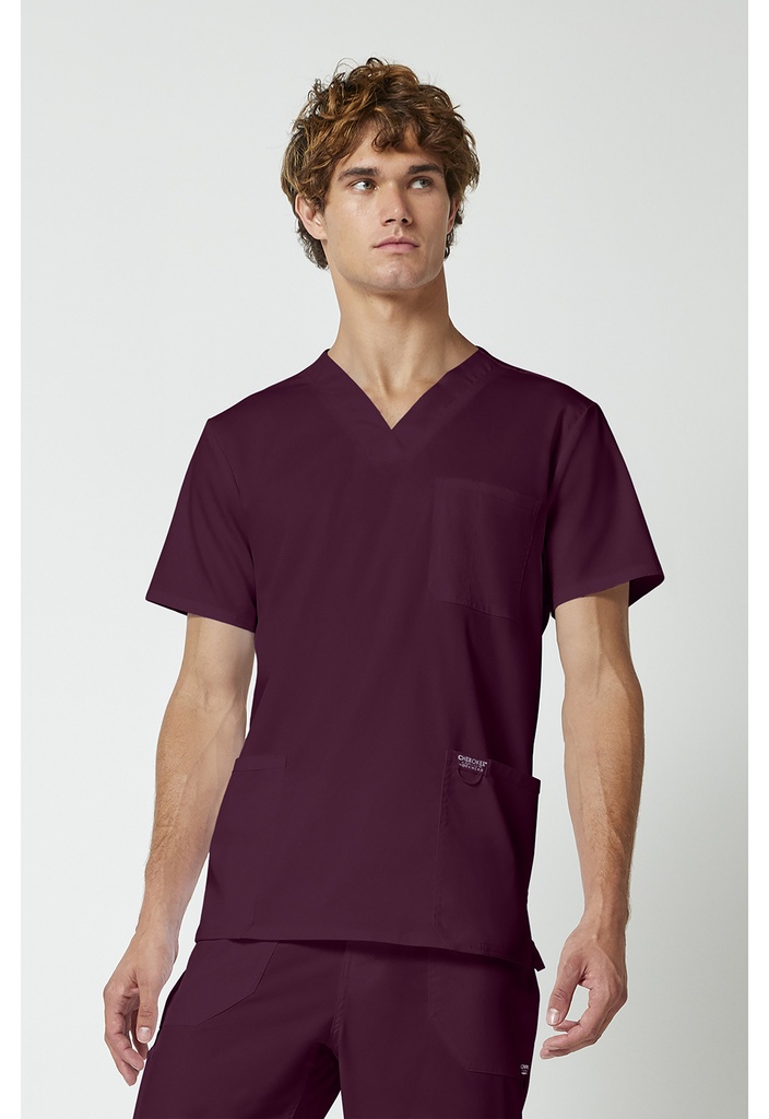 Men's V-Neck Top (XS, Wine)
