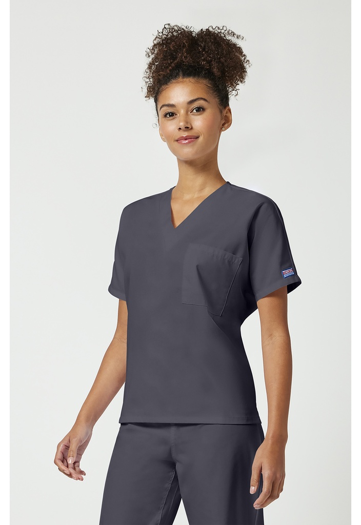 Unisex V-Neck Tunic (XXS, Pewter)