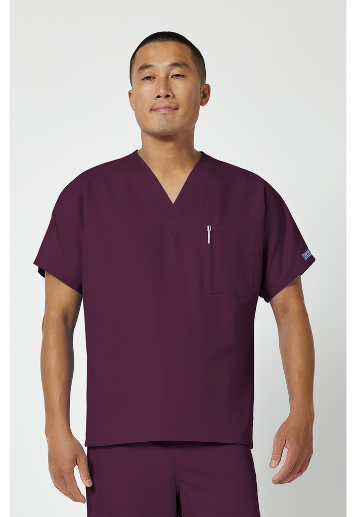 Unisex V-Neck Tunic (XXS, Wine)