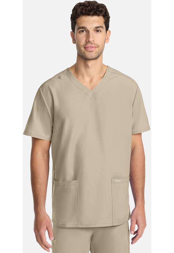Unisex V-neck Top (XS, Khaki)