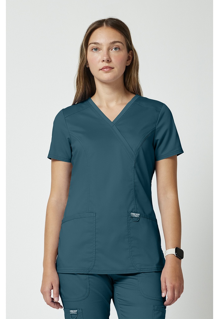 Mock Wrap Top (XS, Caribbean Blue)