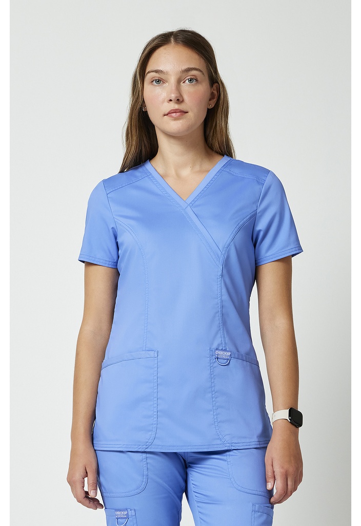 Mock Wrap Top (XS, Ciel Blue)