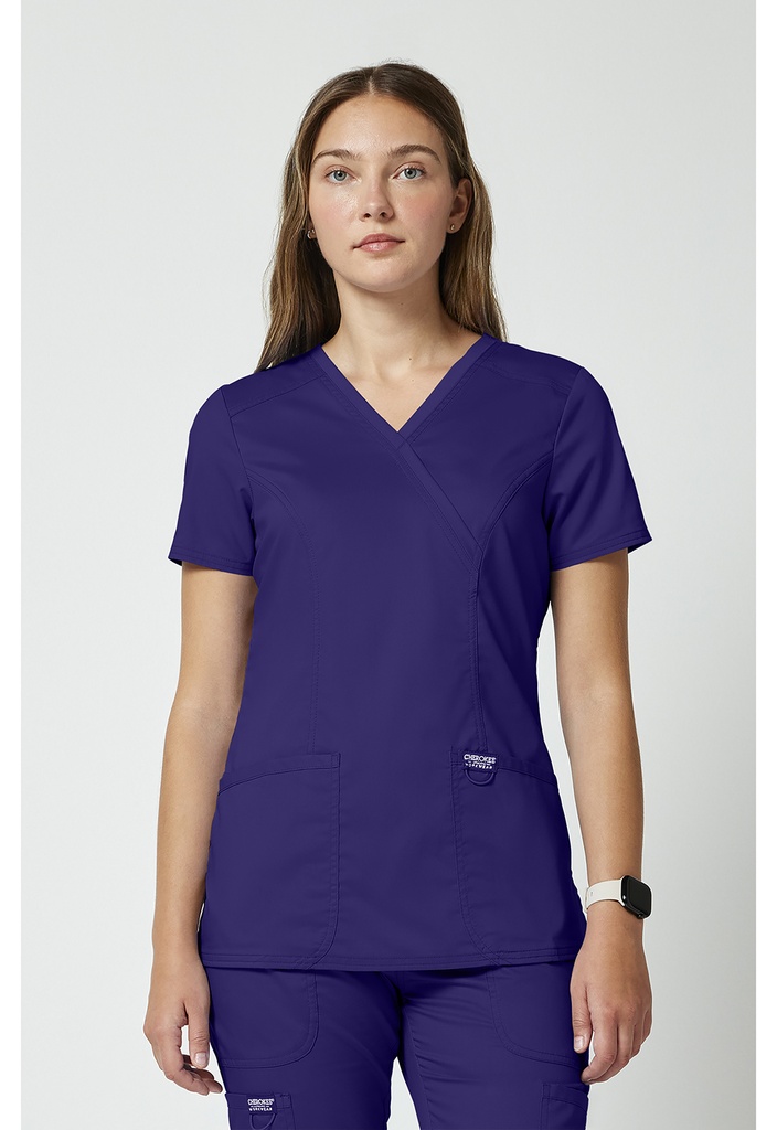 Mock Wrap Top (XS, Grape)