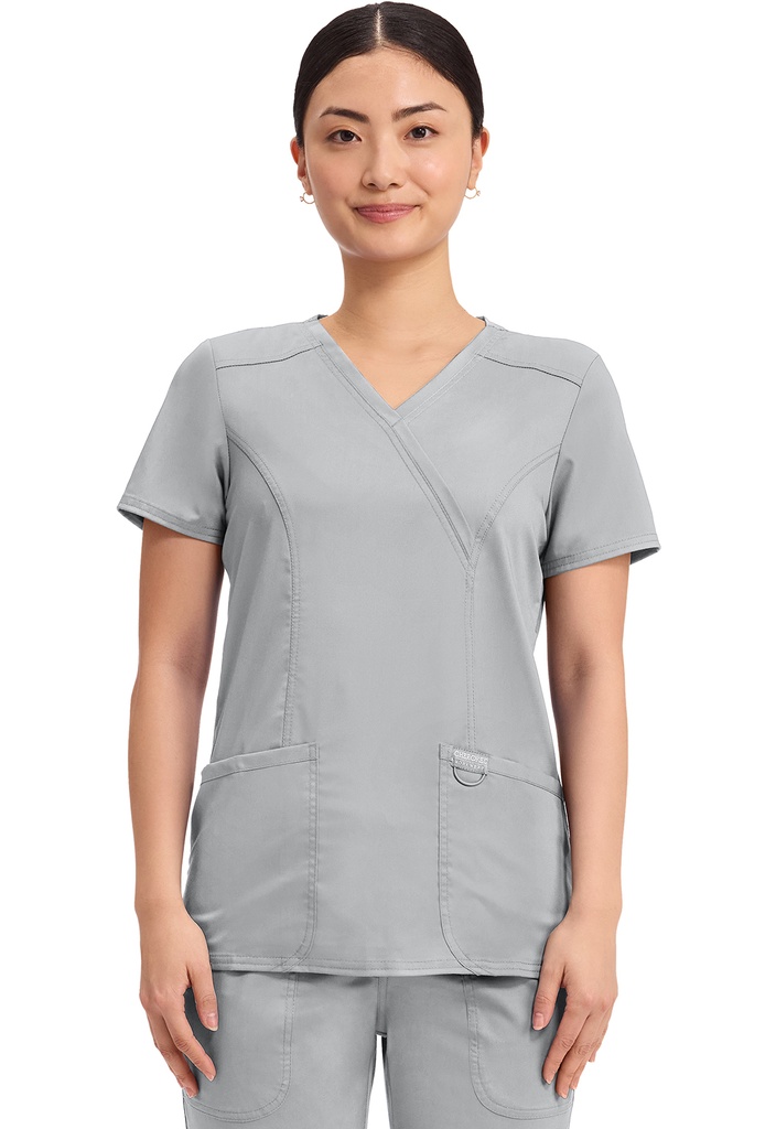 Mock Wrap Top (XS, Grey)