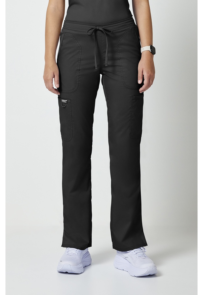 Mid Rise Moderate Flare Leg Drawstring P (XXS, Black)