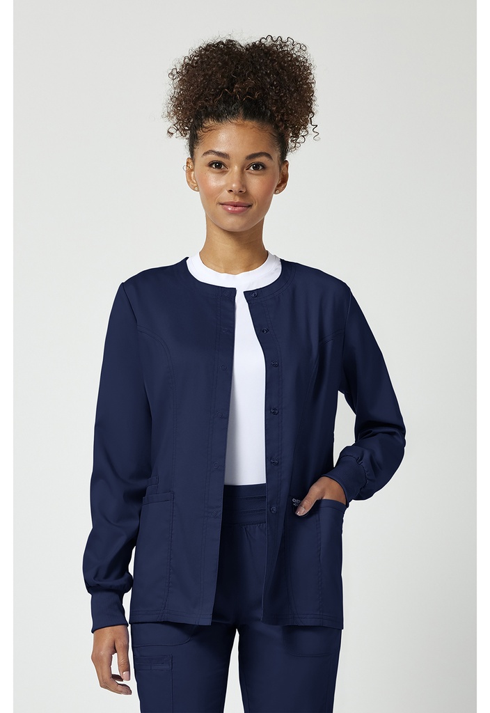 Snap Front Warm-up Jacket (XXS, Navy)