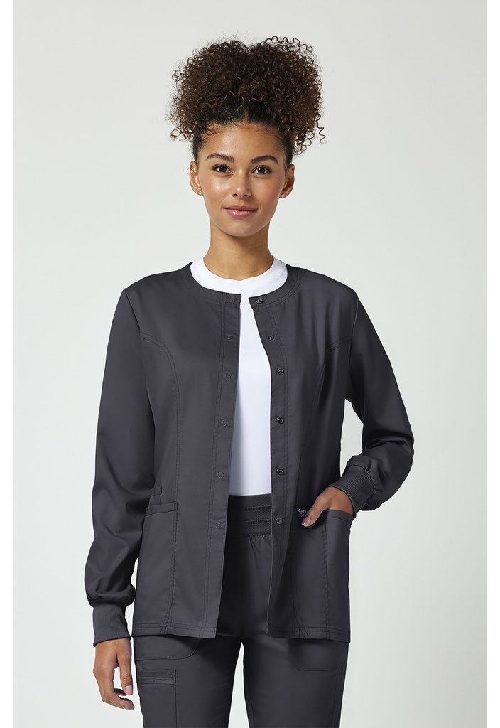 Snap Front Warm-up Jacket (XXS, Pewter)