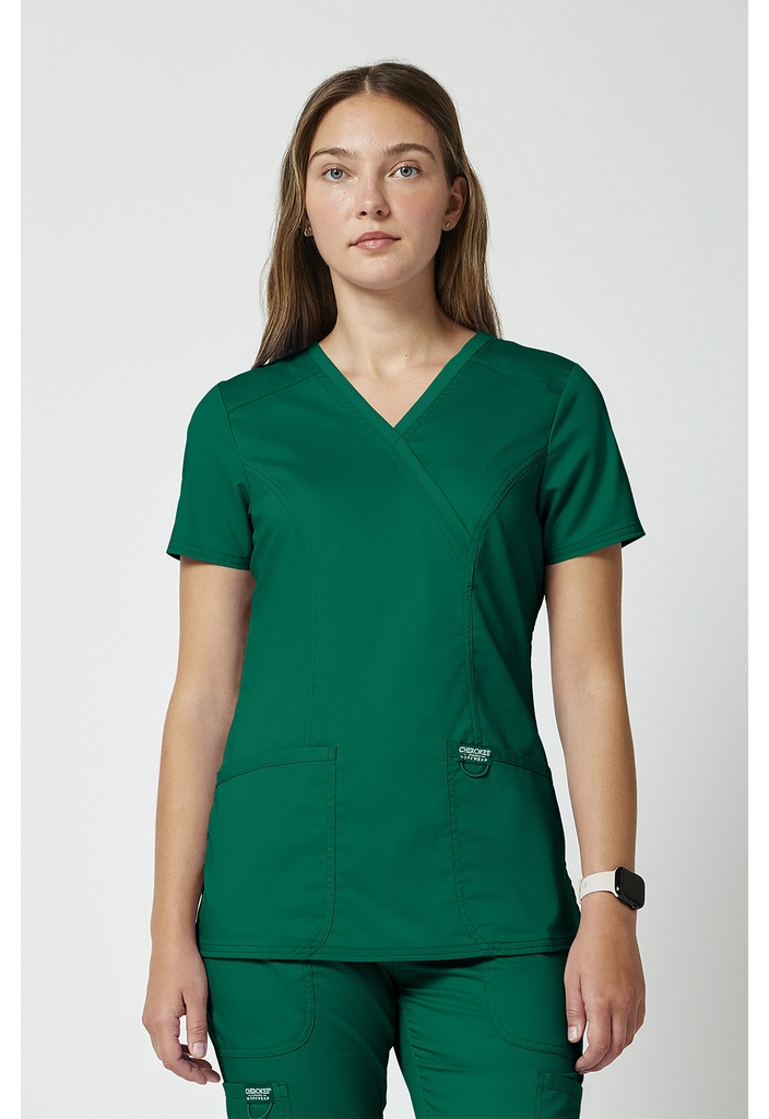 Mock Wrap Top (XS, Hunter Green)
