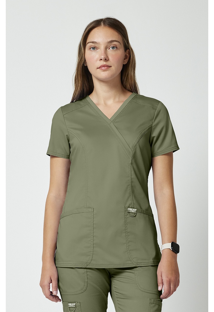 Mock Wrap Top (XS, Olive)