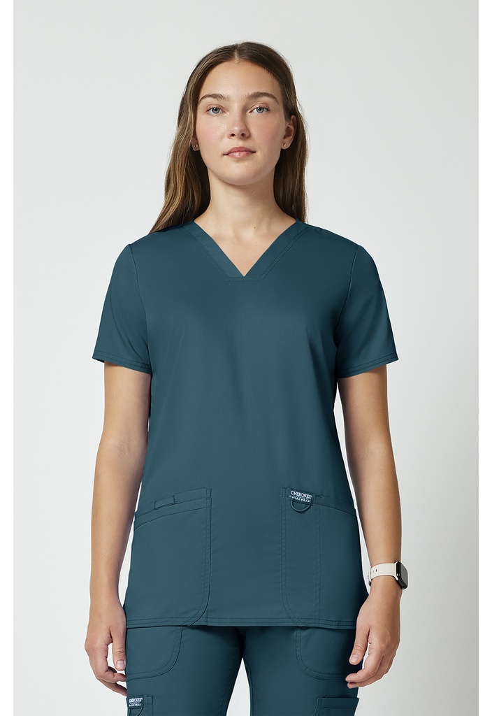 V-Neck Top (XXS, Caribbean Blue)