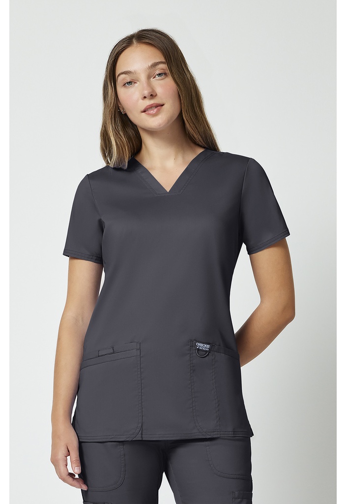 V-Neck Top (XXS, Pewter)