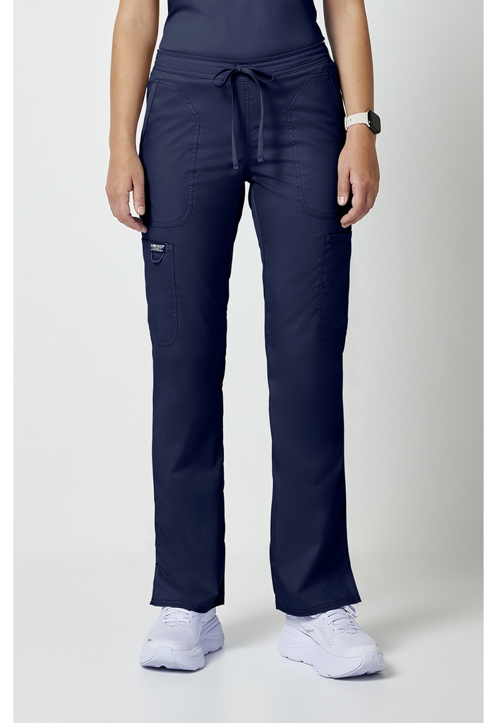Mid Rise Moderate Flare Leg Drawstring P (XXS, Navy)