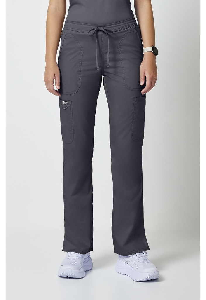 Mid Rise Moderate Flare Leg Drawstring P (XXS, Pewter)
