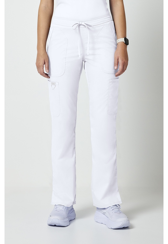 Mid Rise Moderate Flare Leg Drawstring P (XXS, White)