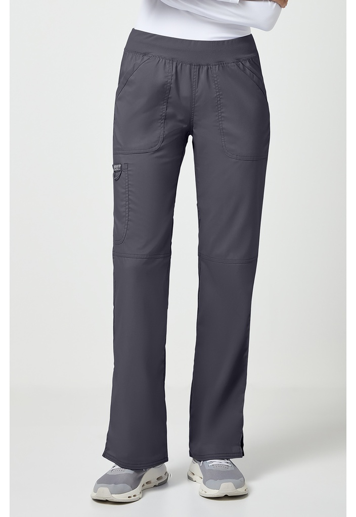 Mid Rise Straight Leg Pull-on Pant (XS, Pewter)