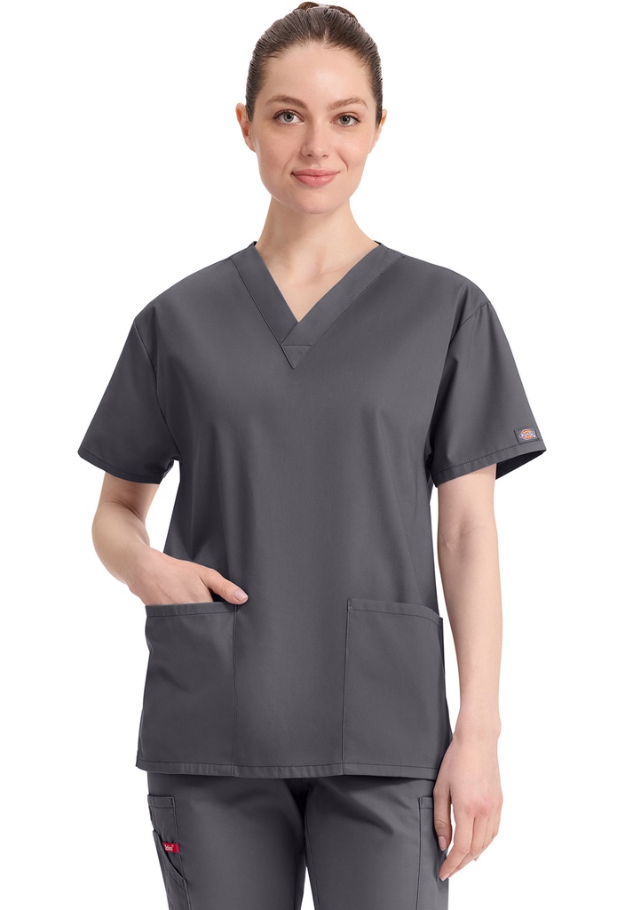 V-Neck Top (XXS, Pewter)