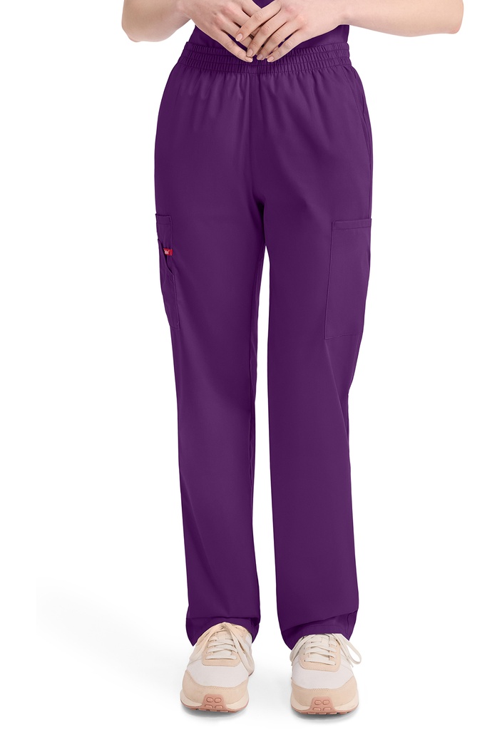 Natural Rise Tapered Leg Pull-on Pant (XXS, Eggplant)