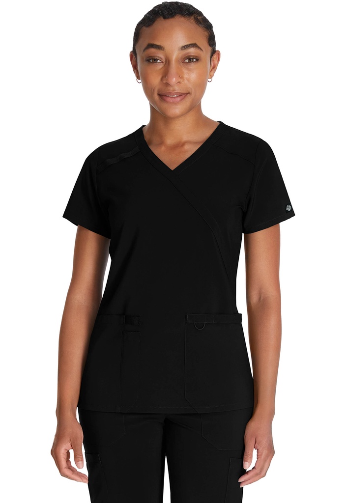 Mock Wrap Top (XXS, Black)