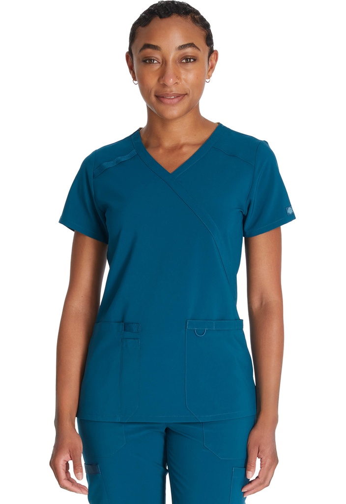 Mock Wrap Top (XXS, Caribbean Blue)