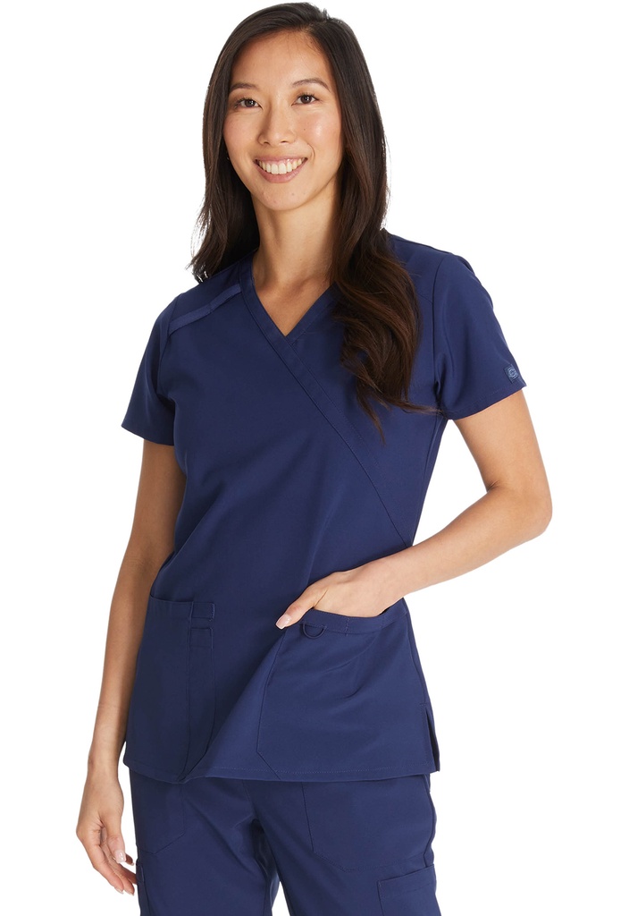 Mock Wrap Top (XXS, Navy)