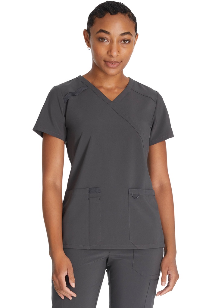 Mock Wrap Top (XXS, Pewter)
